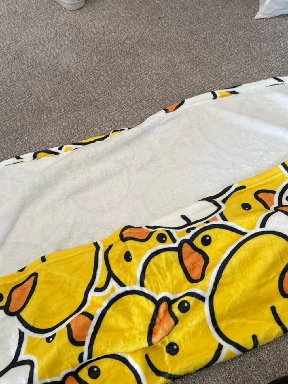 Amazon Yellow & White Duck Plush Kids Blanket